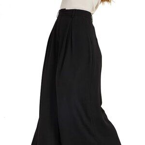 Tronjori Women High Waist Casual Wide Leg Long Palazzo Pants Trousers Petite